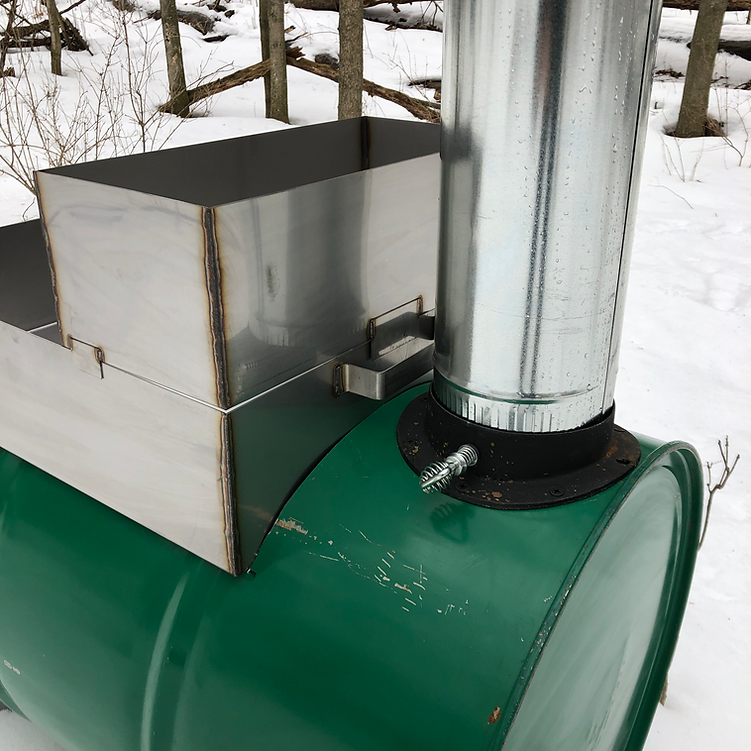 Maple Syrup Barrel Evaporator with Flat Pan and Sap Prewarmer