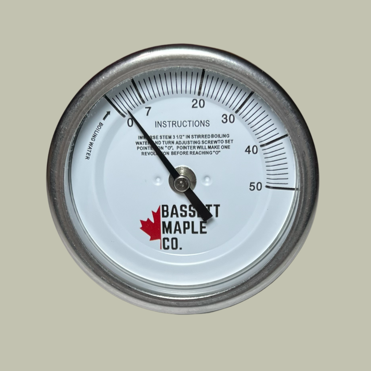 Boiling Thermometer 0 – 50 Scale,  3" Dial, 6″ Stem, 1/4″ NPT