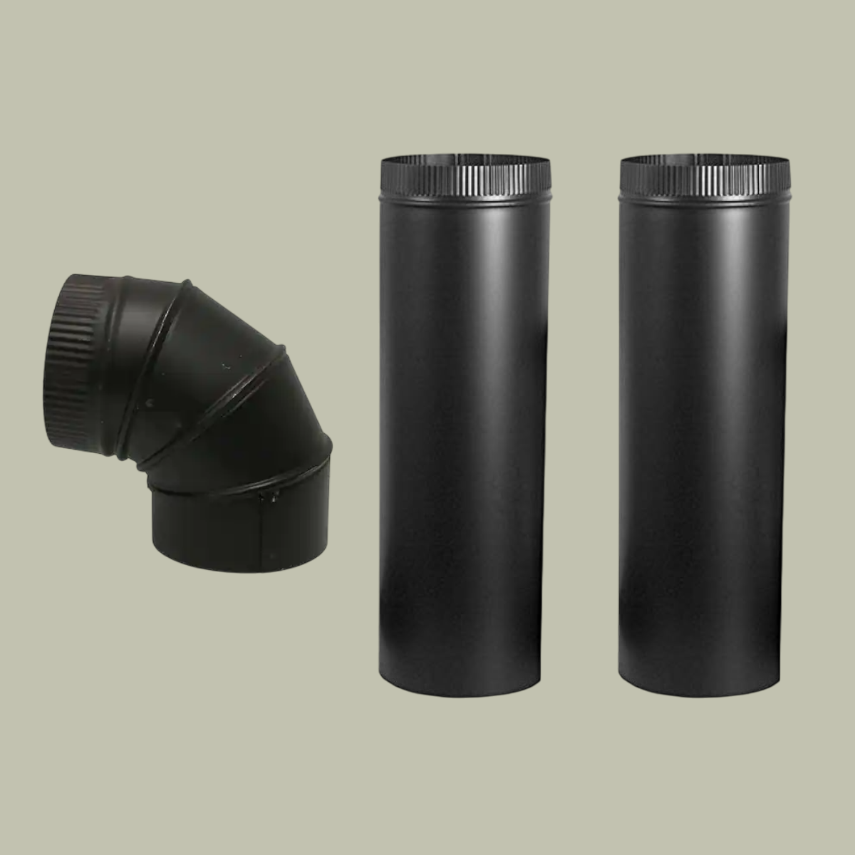 6″ Chimney Stack Kit – 2 Straight Pipes + 90° Elbow