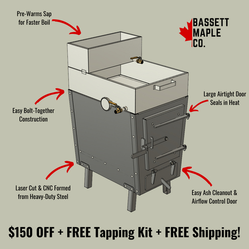 24 x 18" Flat Pan Maple Syrup Evaporator